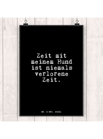 Mr. & Mrs. Panda Kunstdruck Zeit mit meinem Hund... mit Spruch in Schwarz