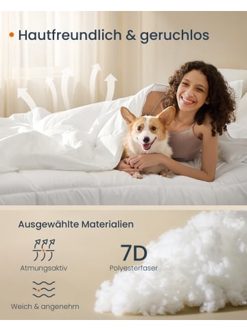 SONGMICS HOME Microfaserbettdecke Alyce in Wolkenweiß - (B)200 x (H)6 x (T)135 cm
