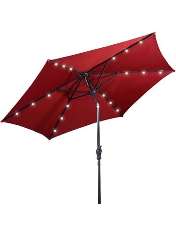 COSTWAY Ø270cm LED Sonnenschirm in Rot