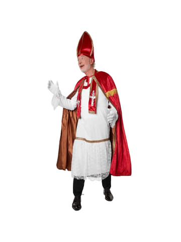 tectake Outfit aus glänzendem, dunkelrotem Samt mit goldenen Zierborten, dunkelrot