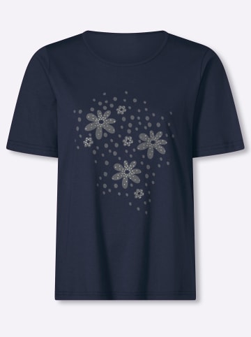 Sieh an! Rundhals-Shirt in marine-grau