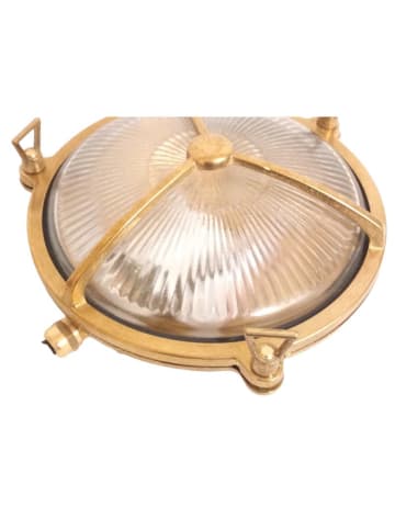 Licht-Erlebnisse Außen Wandlampe Ø 21 x (H)21 cm in Messing