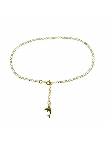 Schmuckador Fusskettchen Delfin - Fugarokette diamantiert - 25cm - 585 Gelbgold in gold
