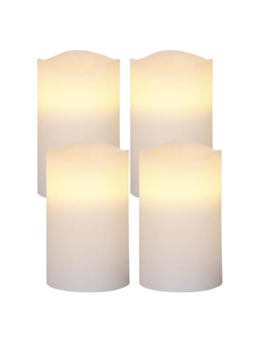 MARELIDA 4er LED Kerzenset in weiß H: 12,5cm