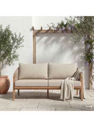 home24 Loungesofa Mori in Gestell: Akazie BraunBezug & Geflecht: Beige