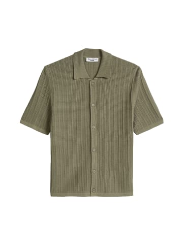 Marc O'Polo DENIM DfC Kurzarm-Strickjacke im Polostil regular in Chalky Sage