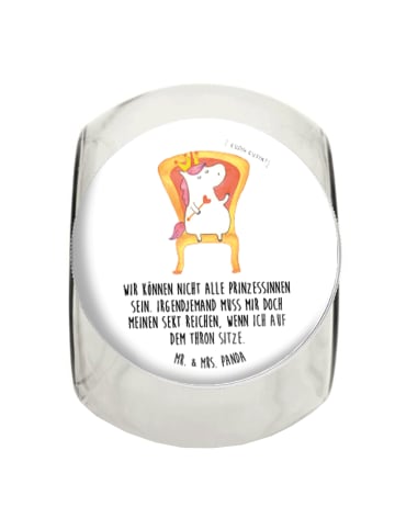 Mr. & Mrs. Panda Bonbonglas Einhorn Prinzessin mit Spruch in Weiß