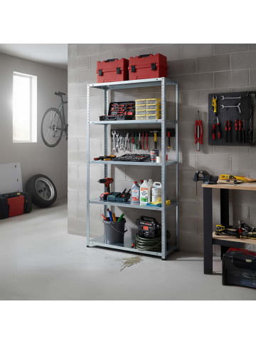 relaxdays Lagerregal in Silber - (B)75 x (H)150 x (T)30 cm