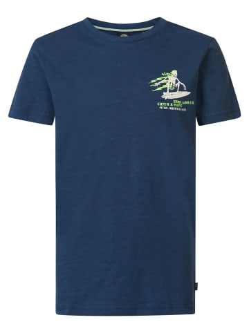Petrol Industries T-Shirt mit Rückenaufdruck Aquaflow in Blau