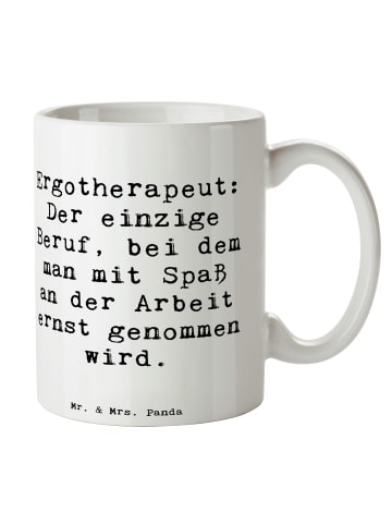 Mr. & Mrs. Panda Becher Spruch Ergotherapeut Geschenk mit Spruch in Weiß