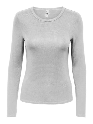 JACQUELINE de YONG Langarmshirt Slim Fit Rundhals Elegant in Grau-2