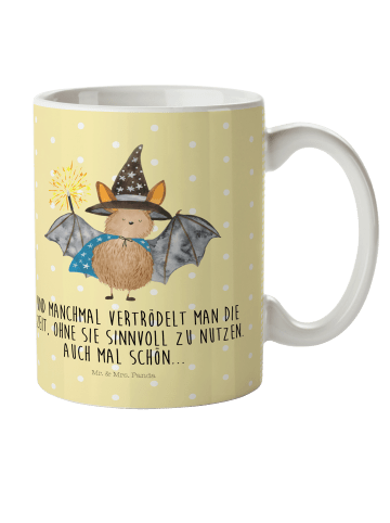 Mr. & Mrs. Panda Kinderpott Fledermaus Zauberer mit Spruch in Gelb Pastell