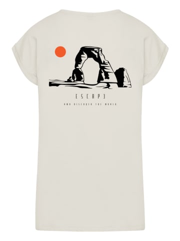 F4NT4STIC Extended Shoulder T-Shirt Escape Discover the World Savannah in Whitesand