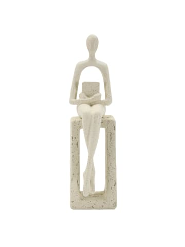Mauro Ferretti Statuette aus cremefarbenem Kunstharz, 8,5 x 6,5 x 24 cm