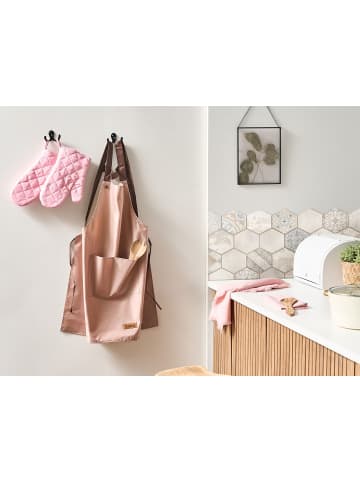 Beliani 5-tlg Küchentextilien Set LACTUCA in Rosa/Braun
