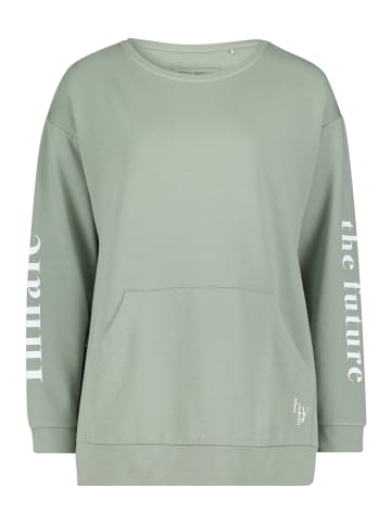 Betty Barclay Sweatpullover mit Eingrifftaschen in Green/White