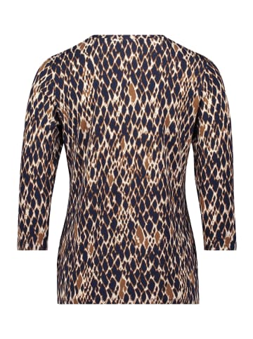 Betty Barclay Basic Shirt mit Rundhalsausschnitt in Dark Blue/Brown