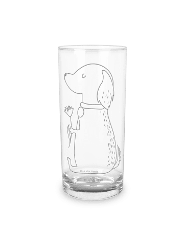 Mr. & Mrs. Panda Wasserglas Hund Blume ohne Spruch in Transparent