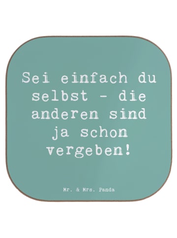 Mr. & Mrs. Panda Design Untersetzer Spruch Selbstakzeptanz Einzi... in Meeresbrise