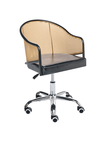Beliani Bürostuhl REDDING in Schwarz/Silber/Braun - (W) 50 x (H) 77 x (L) 50 cm