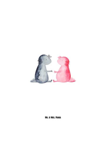 Mr. & Mrs. Panda Thermosflasche Axolotl Liebe ohne Spruch in Weiß