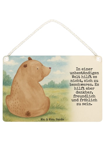 Mr. & Mrs. Panda Deko Schild Bär Schulterblick Design mit Spruch in Weiß