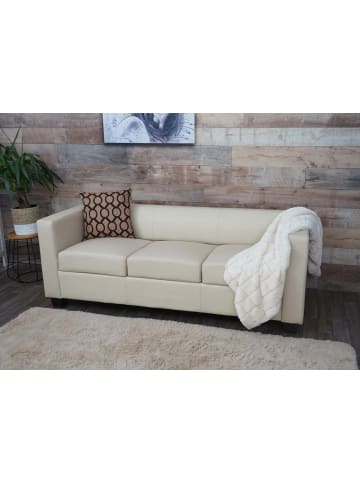 MCW 3er Sofa Lille, Kunstleder, creme