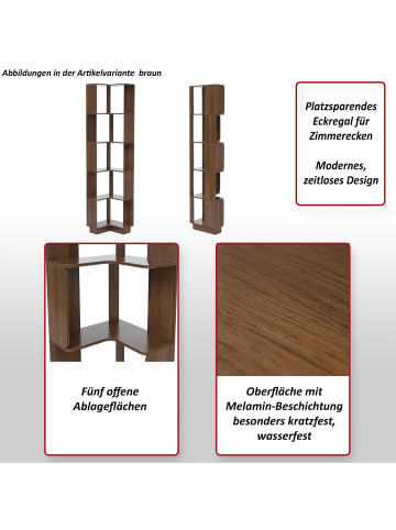MCW Eck-Bücherregal P53, Braun