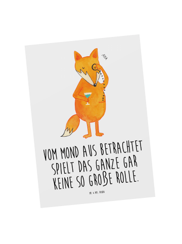 Mr. & Mrs. Panda Ansichtskarte Fuchs Lord mit Spruch in Weiß