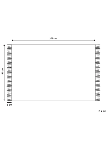 Beliani Kurzflor TAGVETI in Bunt/Weiß - (W) 140 x (L) 200 cm