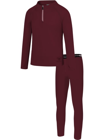 Normani Outdoor Sports Merino Oberteil „Nyapari“ und Merino Hose „Mackay“ in Bordeaux