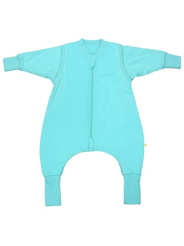 Schlummersack Schlafsack mit Füßen, umklappbaren Bündchen und Ärmeln, 1.0 TOG in Aqua