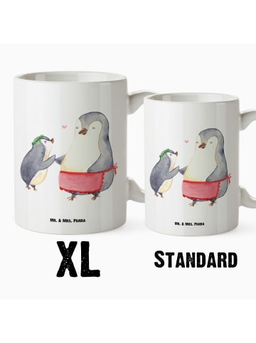 Mr. & Mrs. Panda Becher Pinguin mit Kind ohne Spruch in Weiß