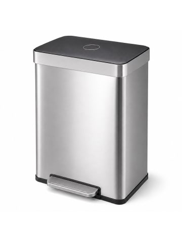 relaxdays Mülleimer in Silber - 2x 30 l