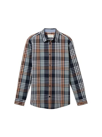 Tom Tailor Langarmhemd in navy orange mint big check