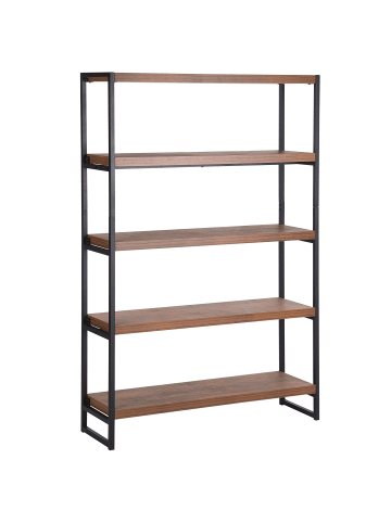 Beliani Bücherregal TIFTON in Braun/Schwarz - (W) 100 x (H) 155 x (L) 30 cm
