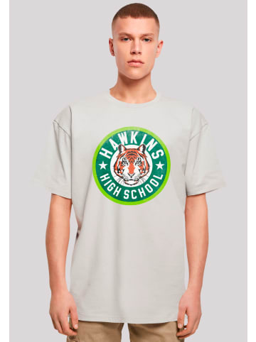 F4NT4STIC Oversize T-Shirt Stranger Things Hawkins Tiger Circle in lightasphalt