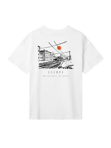 F4NT4STIC T-Shirt Oversize Escape Discover the World Town in off-white
