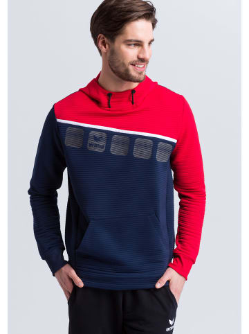 erima 5-C Kapuzensweat in new navy/rot/weiss