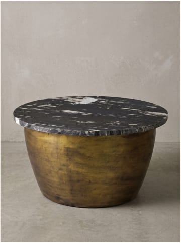 Couchtisch indischer Marmor, handgefertigt, Modern in Schwarz-Gold