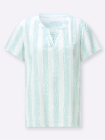 WITT WEIDEN Kurzarm-Bluse in kalkmint-weiß