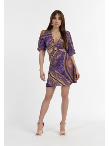 faina Damen Minikleid Mit Cut-Outs in Flieder