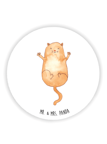 Mr. & Mrs. Panda Rund Magnet Katze Umarmen ohne Spruch in Weiß