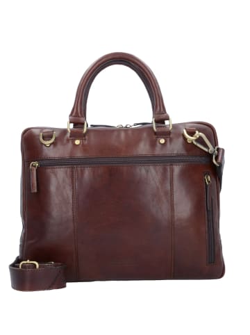 Leonhard Heyden Cambridge Aktentasche Leder 37 cm Laptopfach rotbraun