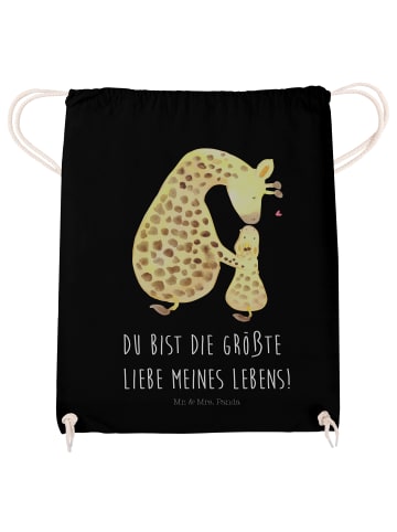 Mr. & Mrs. Panda Sportbeutel Giraffe Kind mit Spruch in Schwarz