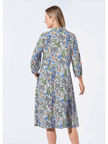 GOLDNER Blusenkleid mit Print und 3/4-Arm in sand / blau / orange / gemustert