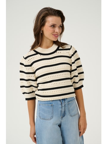 Kaffe Strickpullover KAevelyn Regular fit in Turtledove / Black Stripe