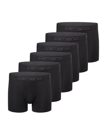 camano Boxershorts Unterhosen Herren elastischer Gummibund ohne Einschneiden Baumwolle Stretch hautfreundlich Atmungsaktiv 6er Pack comfort in Schwarz