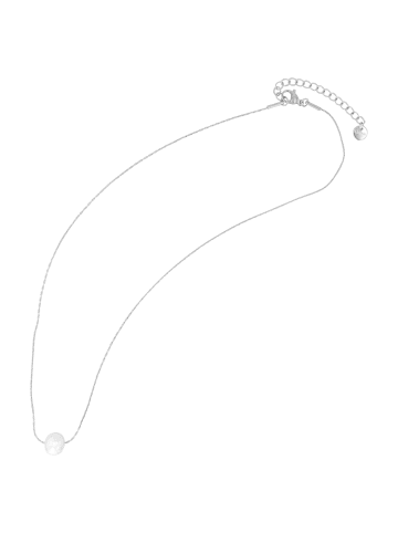 Adeliás Damen Halskette aus Edelstahl mit Perle 43+5 in silber