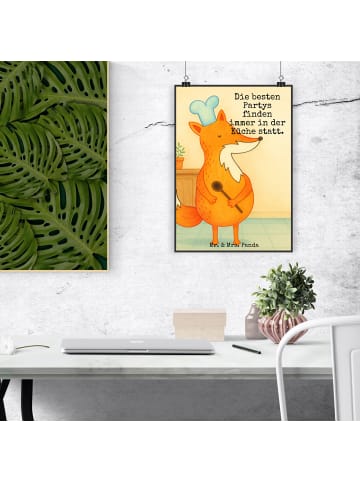 Mr. & Mrs. Panda Plakat Fuchs Koch Design mit Spruch in Weiß